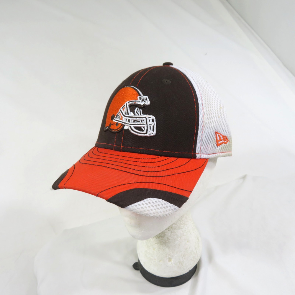 Cleveland Browns Hat Trucker White Brown New Era 39Thirty Medium/Large